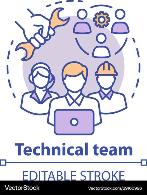 Technical Team Concept Icon Company Staff Vector Image