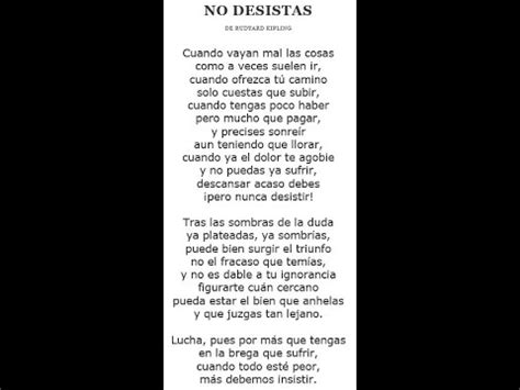 No Desistas Poema Rudyard Kipling YouTube