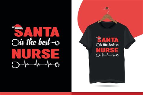 Santa es la mejor enfermera diseño de camiseta navideña para enfermera