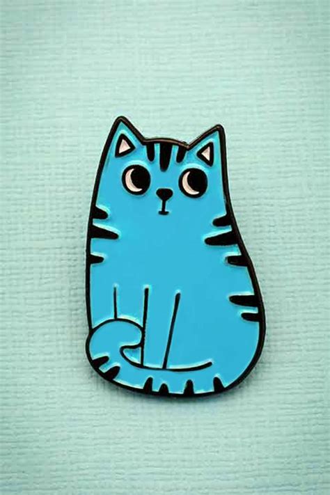 Punky Pins Meine Blaue Katze Emaille Pin Einkaufen Bei Topvintage