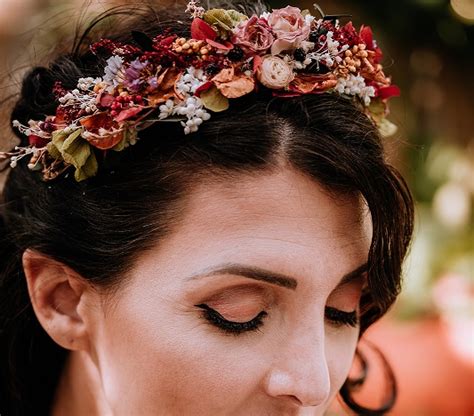 Corona De Flores Preservadas En Tonos C Lidos Ana Tocados Y Complementos