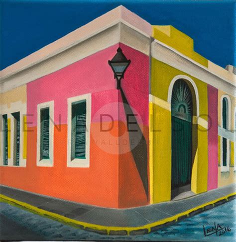 Puerto Rico Art Print Old San Juan Acrylic painting print | Etsy