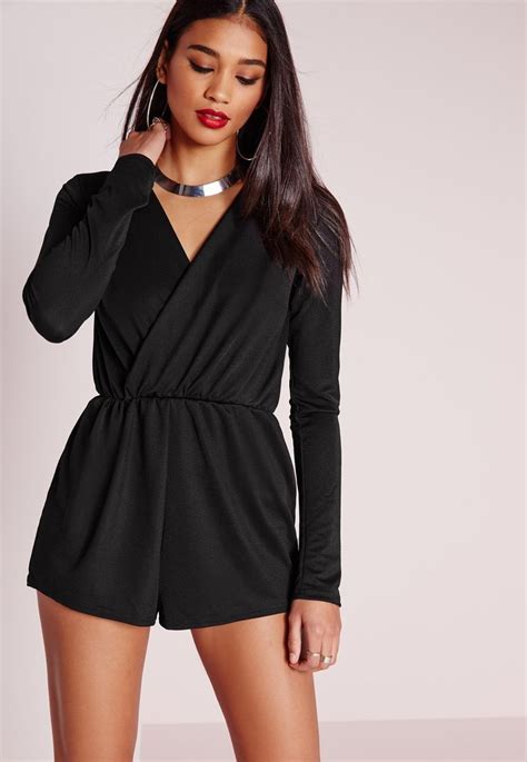 Long Sleeve Playsuit Black Long Sleeve Playsuit Black Playsuit