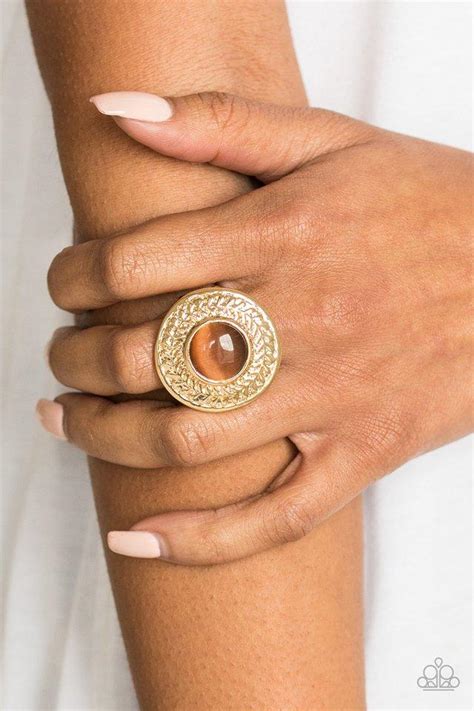 Garden Garland Brown Moonstone Paparazzi Ring Flamingo Angie