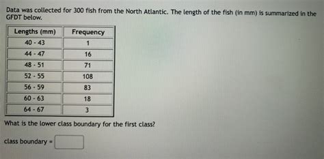 Solved Data Was Collected For 300 Fish From The North Chegg