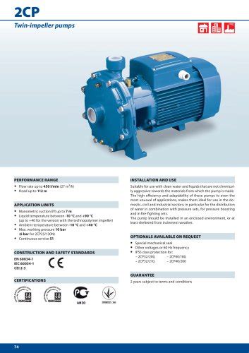 Nga Centrifugal Pumps With Open Impeller Pedrollo Pdf Catalogs