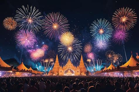 Premium Photo Fireworks Festival