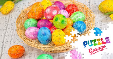 Colorful Easter Eggs Jigsaw Puzzle Holidays Easter Puzzle Garage