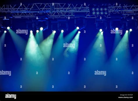 Blue Stage Spotlights Stock Photo Alamy