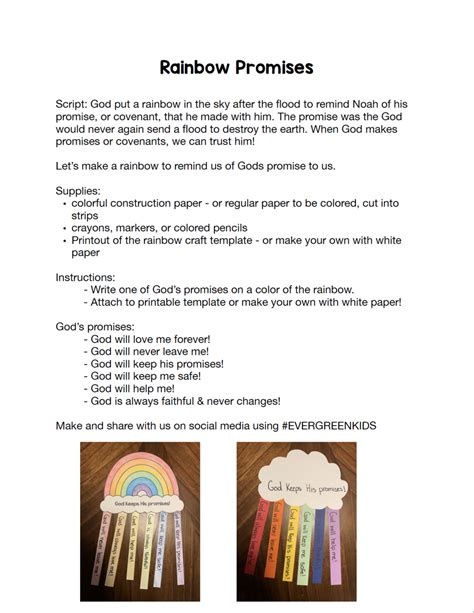 God s rainbow of promises bible craft for kids – Artofit