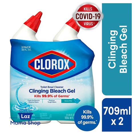 Clorox Toilet Bowl Cleaner With Clinging Bleach Gel Twin Pack Ocean Mist Laz Mama Shop