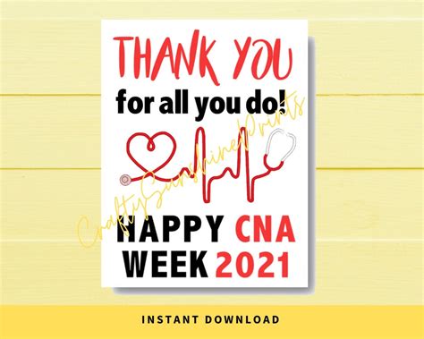 Instant Download Happy Cna Week 2021 Poster 85x11 Etsy