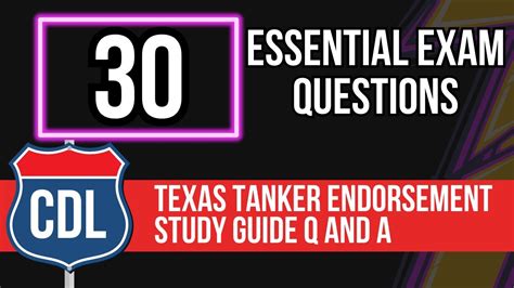 Texas Cdl Tanker Endorsement Study Guide Practice Test With