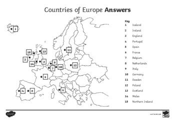 Locating Countries Of Europe Map Worksheet By TWINKL TEACHERS TpT