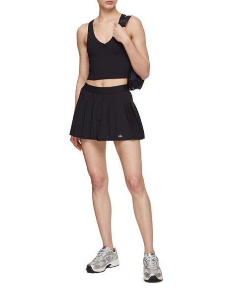 Alo Yoga Varsity Tennis Skirt In Black Lyst