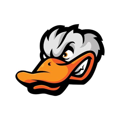 Logo Tête De Canard En Colère Vecteur Premium