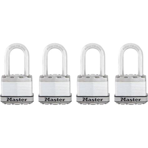 Master Lock Magnum Laminated Padlock 1 3 4 In With 1 1 2 In Shackle 4 Pack The Home