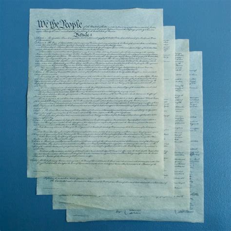 Us Constitution Full Size Four Page Reproduction National Archives