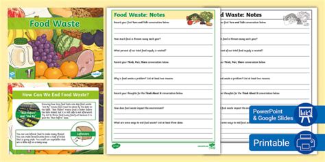 Food Waste Powerpoint Google Slides For Rd Th Grade