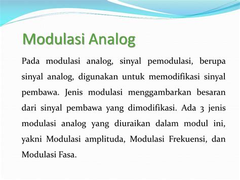 Ppt Jenis Teknik Modulasi Modulasi Analog Am Dan Fm Powerpoint Riset