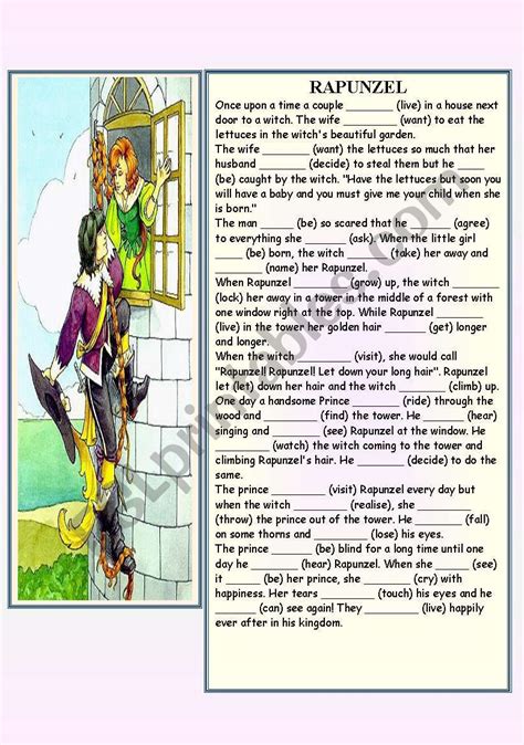 Rapunzel Esl Worksheet By Sarranit