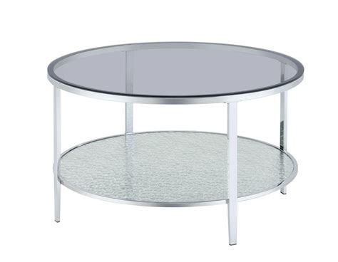 Steve Silver Frostine Contemporary Round Cocktail Table With Glass Top Darvin Furniture Occ