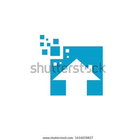 Pixel Home Logo Design Vector Template Stock Vector Royalty Free