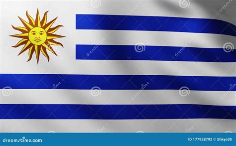 Gran Bandera De Uruguay Fondo De Pantalla Completa Revoloteando En El