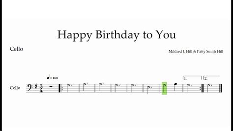 Happy Birthday To You Cello Accompaniment The Violin Place Youtube