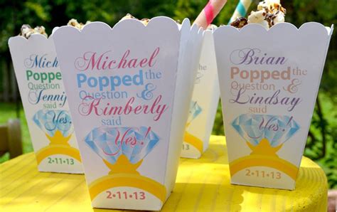 Popped The Question Popcorn Box Favors Engagement Party Etsy