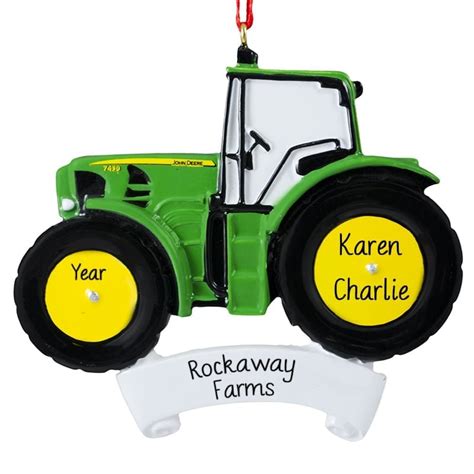 Personalized Green John Deere Tractor Ornament | Personalized Ornaments ...