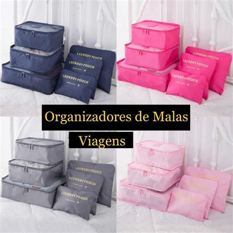 Kits Organizador Bagagem Mala Viagem Kit Pe As Feminino