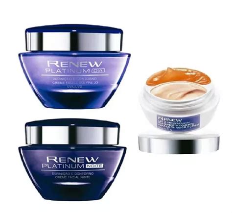 Kit 3 Renew Platinum Avon Dia E Noite Firmador Olhos Parcelamento