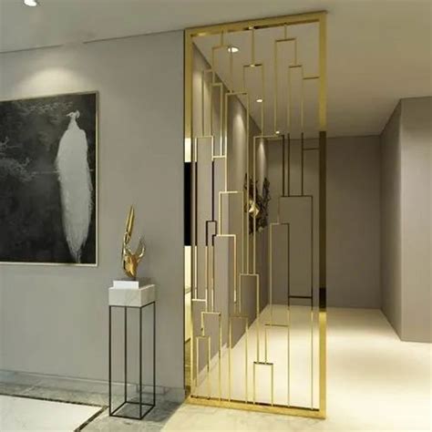 Golden Stainless Steel Ss Pvd Coated Partition Panel Polished At Rs