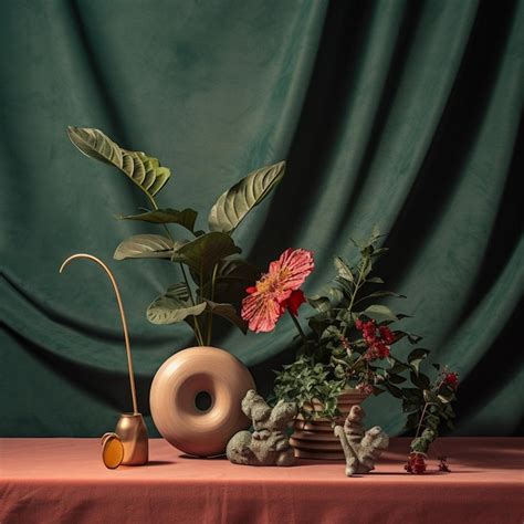 Premium Ai Image Still Life With Plants Decoration