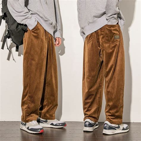 Vintage Fashion Corduroy Loose Casual Straight Wide Leg Pant