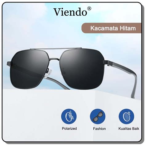 Jual Viendo Frame Kacamata Hitam Polarized Pria Cowok Wanita Keran