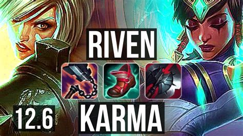 Riven Vs Karma Top Rank 4 Riven 917 Euw Challenger 126