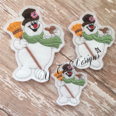 Snowman Frosted Feltie Machine Embroidery File 2017