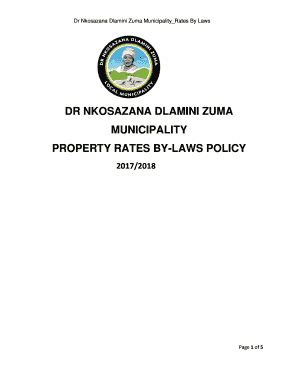 Fillable Online dr nkosazana dlamini zuma municipality property rates by-laws policy Fax Email ...