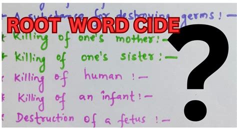 ROOT WORD CIDE ENGLISH VOCABULARY IMPORTANT WORD FOR ALL EXAMS