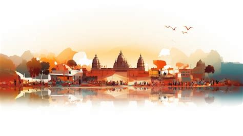 Premium Ai Image Illustration Of Abstract Kumbh Mela Festival White