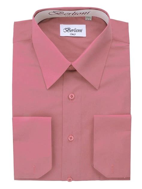 Mens Solid Color Dress Shirt