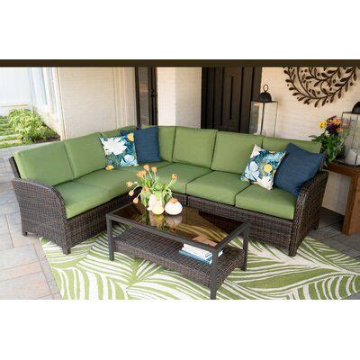 Bayou Breeze Keyser 5 Piece Sectional Seating Group With Cushions