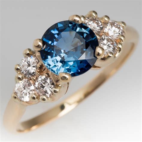 Vibrant Light Blue No Heat Sapphire And Diamond 14k Ring