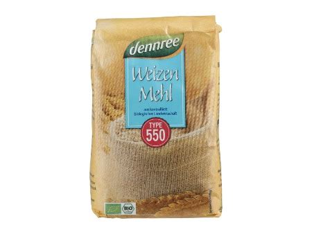 Bio Weizenmehl Typ 550 1 Kg dennree Bauerntüte