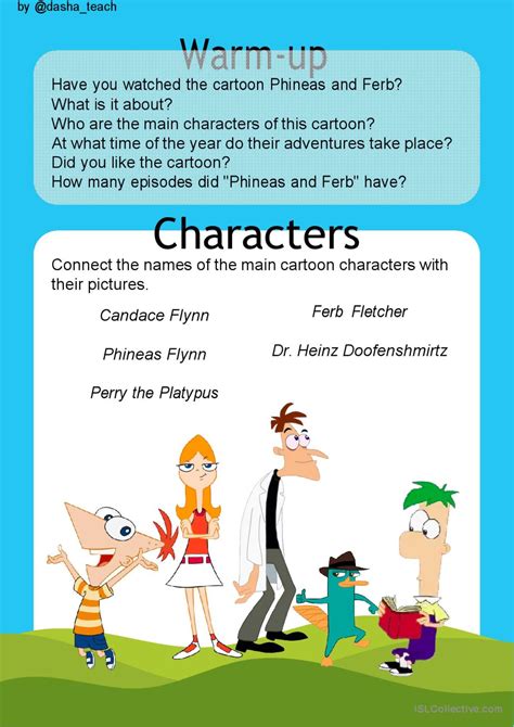 Phineas And Ferb 9 Pages Of Fun Ac English ESL Worksheets Pdf Doc