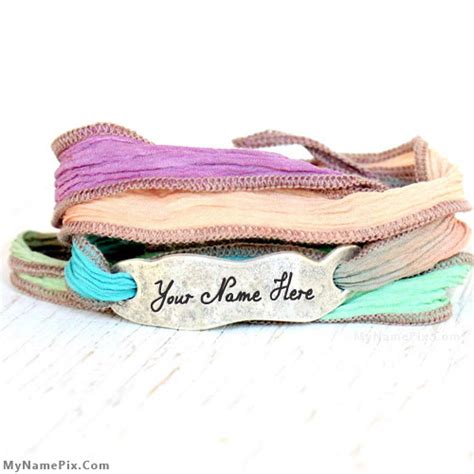 Personalized Hand Dyed Silk Wrap Bracelet With Name