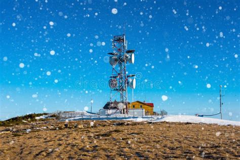 Meteorological Station on Mountain at Winter Stock Image - Image of cold, hill: 104054887