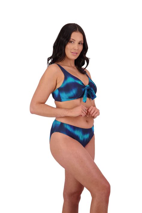 Moontide Swimwear Uk Tromso Underwired Tie Front Bikini Top In Night